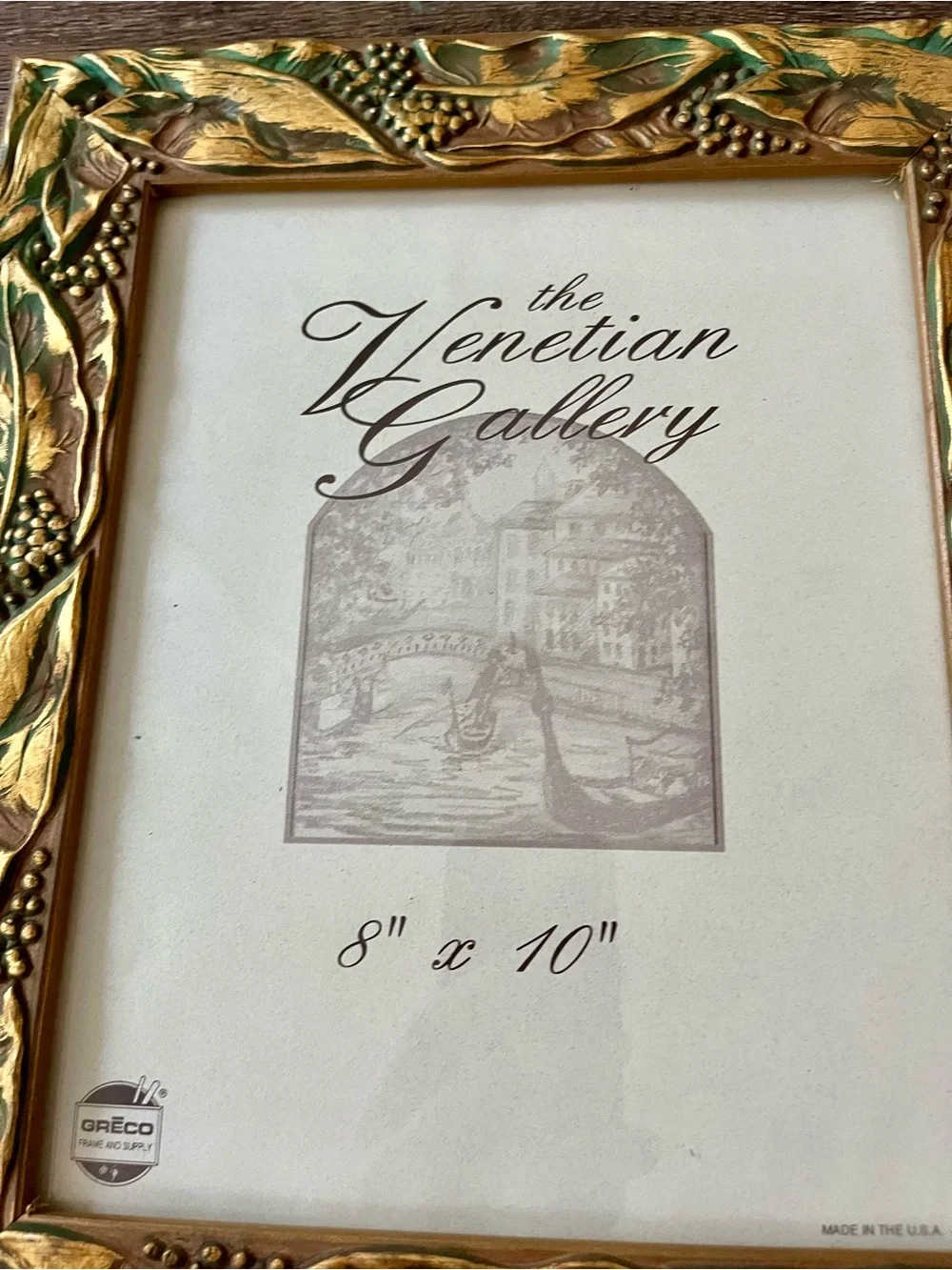 Gold and Green wooden Decorative Picture Frame - 11/13 inches